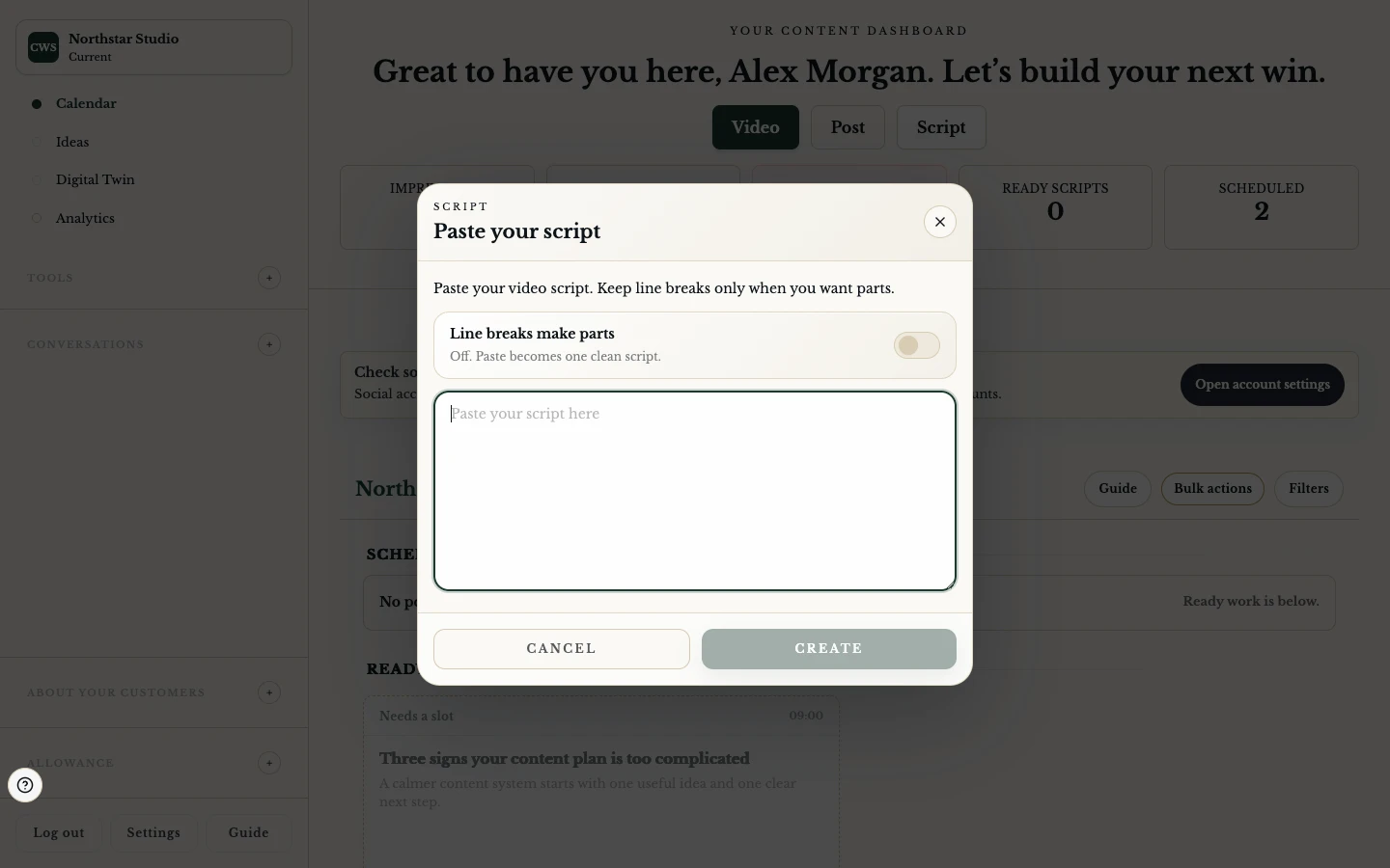 Move from a topic to words you can say in the ClientWorkSystem web app