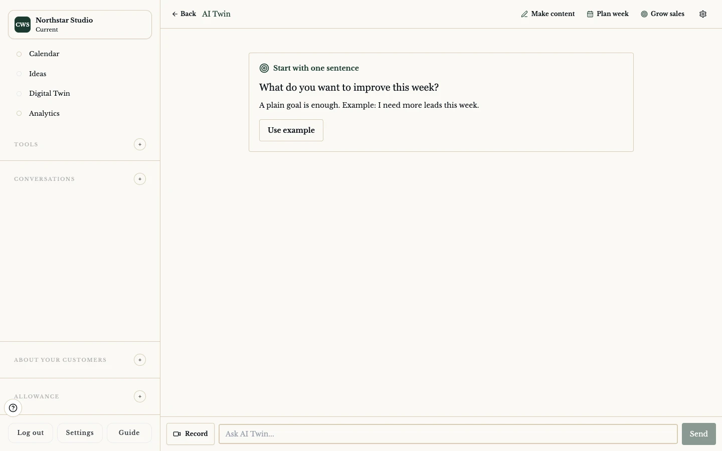 A private content coach for the next move in the ClientWorkSystem web app