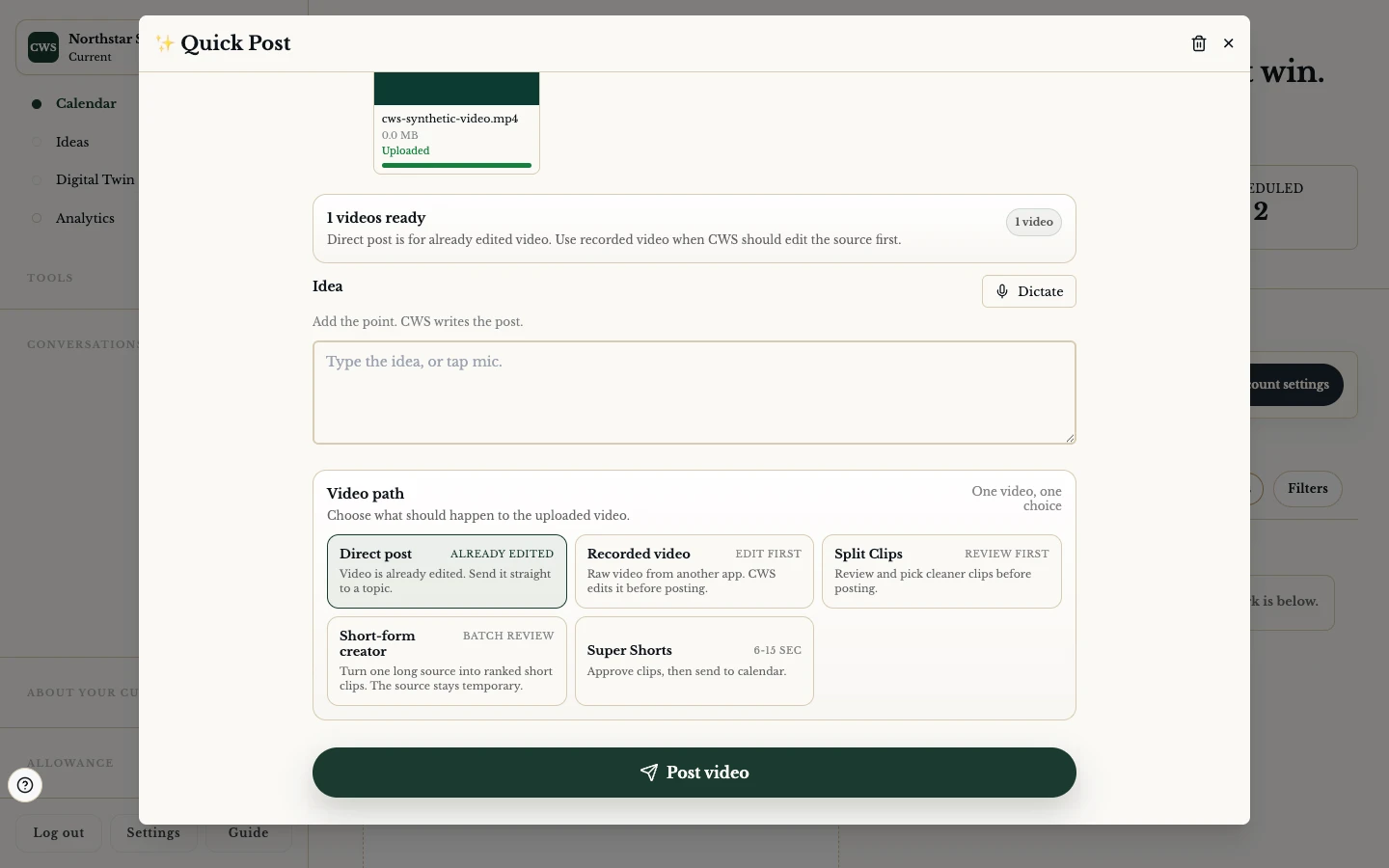 Reuse one video without losing the story in the ClientWorkSystem web app